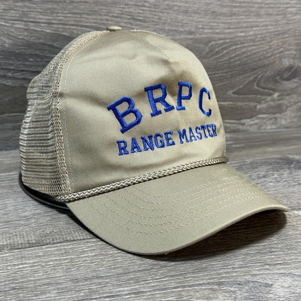 BRPC Range Master Hat Cap Snap Back Khaki Trucker Mesh Rope Embroidered‎ Mens